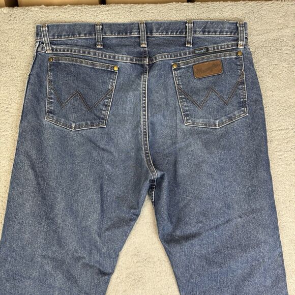 Wrangler Jeans Mens 38x29 Blue Regular Fit Cool Vantage Straight Leg Denim Pants - Picture 9 of 11